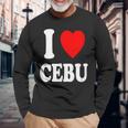 I Heart 愛 セブ 旅行 バケーション ツーリズム フィリピン 長袖Tシャツ 高齢者への贈り物