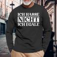 Ich Hasse Nicht Ich Egale ドイツ語のジョーク 長袖Tシャツ 高齢者への贈り物