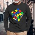 Impossible Rubik Rubix キューブポケット レトロ ゲームボーイ 長袖Tシャツ 高齢者への贈り物