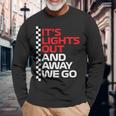 It's Lights Out And Away We Go Race Weekモータースポーツレーシング 長袖Tシャツ 高齢者への贈り物