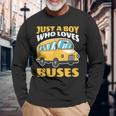 Just A Boy Who Loves Buses バス愛好家 バス愛好家 名言 長袖Tシャツ 高齢者への贈り物