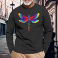 Libélula Multicolor De Polygon I Geometría I Libélula I Camiseta de manga larga Regalos para ancianos