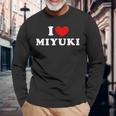 I Love Miyuki 私は愛する Miyuki 長袖Tシャツ 高齢者への贈り物