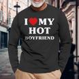 I Love My Hot Boyfriend シャツ マッチング I Heart My Boyfriend 長袖Tシャツ 高齢者への贈り物