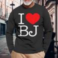 I Love ハート Bj 長袖Tシャツ 高齢者への贈り物