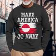 Make America Go Away グリーンランド国旗 アンティーク調 長袖Tシャツ 高齢者への贈り物
