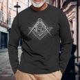 Masonic スクエア&コンパス フリーメイソン Alleeing Eye 長袖Tシャツ 高齢者への贈り物