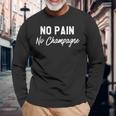 No Pain No Champagne 長袖Tシャツ 高齢者への贈り物