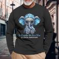 In November We Wear Blue Elephant Diabetes Awareness Long Sleeve T-Shirt Gifts for Old Men