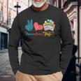 Peace Love Bingo Bingo Lover Leopard Print Heart Long Sleeve T-Shirt Gifts for Old Men