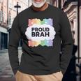 Proud Brah ゲイプライドフラッグ ジェンダー平等 パステルブラ 長袖tシャツ 長袖Tシャツ 高齢者への贈り物