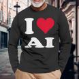 Red Heart I Love Ai 長袖Tシャツ 高齢者への贈り物