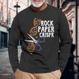 Rock Paper Crispr Dna 生物学者 遺伝子工学 長袖Tシャツ 高齢者への贈り物