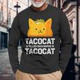 Tacocatpelled Backwards Is Tacocat ファニータコスキャットギフト 長袖Tシャツ 高齢者への贈り物