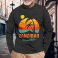 Zanzibar Palm Beach Tanzania Paradisourf Africa Maglietta a maniche lunghe Regalos para ancianos