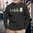 くりこ ギブミー睡眠 『Enoki』 きのこ シュール 男女兼用 グッズ 長袖Tシャツ 高齢者への贈り物
