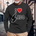 アイラブ・Sado 佐渡島 地図（I Love ハート）【47都道府県】Jimo-T ジモティ お土産 面白 長袖Tシャツ 高齢者への贈り物