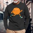 アイロニック・オレンジ・ランニング・マラソン・ホビーランナー 長袖Tシャツ 高齢者への贈り物