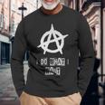アナーキーサイン、カオス、パンク、パンクロック、アナーキー 長袖Tシャツ 高齢者への贈り物