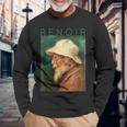 オーギュスト・ルノワール自画像 長袖Tシャツ 高齢者への贈り物