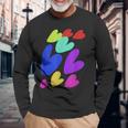 カラフルハート 長袖Tシャツ 高齢者への贈り物