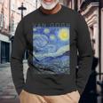 ゴッホ 星月夜 芸術家のためのアート 長袖tシャツ 長袖Tシャツ 高齢者への贈り物