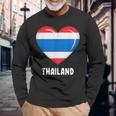 タイ国旗シャツ 長袖Tシャツ 高齢者への贈り物