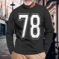 ナンバー78 バーシティスタイル ボールド スポーツ 誕生日 ジャージ 長袖Tシャツ 高齢者への贈り物