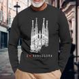 バルセロナ サグラダファミリア ヴィンテージ スパニッシュ I Love Barcelona 長袖Tシャツ 高齢者への贈り物