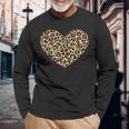 ヒョウ柄ハートソフトベージュ 長袖Tシャツ 高齢者への贈り物