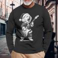 ビション・フリーゼ ギターを弾く クリスマス 犬好き 長袖Tシャツ 高齢者への贈り物