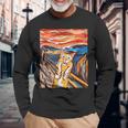ファニー タビーキャット 絵画 ムンクの叫び パロディ 長袖Tシャツ 高齢者への贈り物