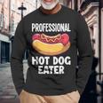 プロフェッショナルホットドッグイーターファニーホットドッグ 長袖Tシャツ 高齢者への贈り物