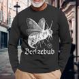 ベルゼブブ フライ 悪魔 ゴシック マジック 異教 ウィッカン 悪魔 Wt 長袖Tシャツ 高齢者への贈り物