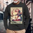 ベートーベン クラシカル音楽作曲家 レトロ 長袖Tシャツ 高齢者への贈り物