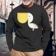 ペリカン アニマル イラスト ミニマル 図案 シンプル ユニセックス ギフト 長袖Tシャツ 高齢者への贈り物