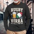 ラグビーとビール だからこそ私はここにいます イタリアのラグビーファン 長袖Tシャツ 高齢者への贈り物