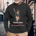 ワイアット・アープ ガンファイターの歴史 長袖Tシャツ 高齢者への贈り物