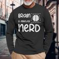 ヴィンテージ NERDファレル Brain Is Forever Nerd ギフトアイデア 長袖Tシャツ 高齢者への贈り物