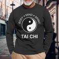 太極拳の心と体の健康のための陰陽師 長袖tシャツ 長袖Tシャツ 高齢者への贈り物