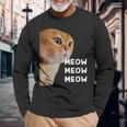 愚かなおしゃべり猫のミームニャーニャーニャー。 長袖Tシャツ 高齢者への贈り物