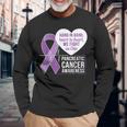 膵臓がん啓発 ハートトゥハート パープルリボン 長袖Tシャツ 高齢者への贈り物