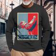 面白いtシャツ にわとり 鶏 鳥 メンズ おもしろ 面白い 服 おもしろグッズ ネタ ポスター チキン 長袖Tシャツ 高齢者への贈り物