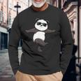 面白いパンダダンシングダンスポーズサングラス 長袖Tシャツ 高齢者への贈り物