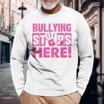 Bullyingtop Here ピンクシャツデー 長袖Tシャツ 高齢者への贈り物