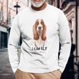 I Can Fly バセットハウンド 長袖Tシャツ 高齢者への贈り物