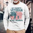 My Favorite Veteran Is My Grandpa Veterans Day Military Papa Long Sleeve T-Shirt Gifts for Old Men