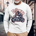 Followmeバイクに乗るゴリラのバックプリントデザイン 長袖Tシャツ 高齢者への贈り物