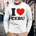 I Love Cebu フィリピン フィリピン人 長袖Tシャツ 高齢者への贈り物