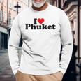 I Love Heart Phuket Thitand 長袖Tシャツ 高齢者への贈り物